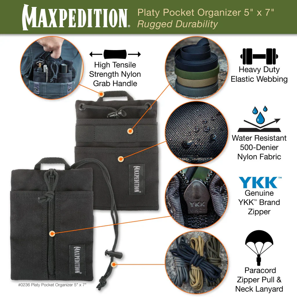 Maxpedition Platy Pocket Organizer 5" x 7", Wolf Gray - Image 6