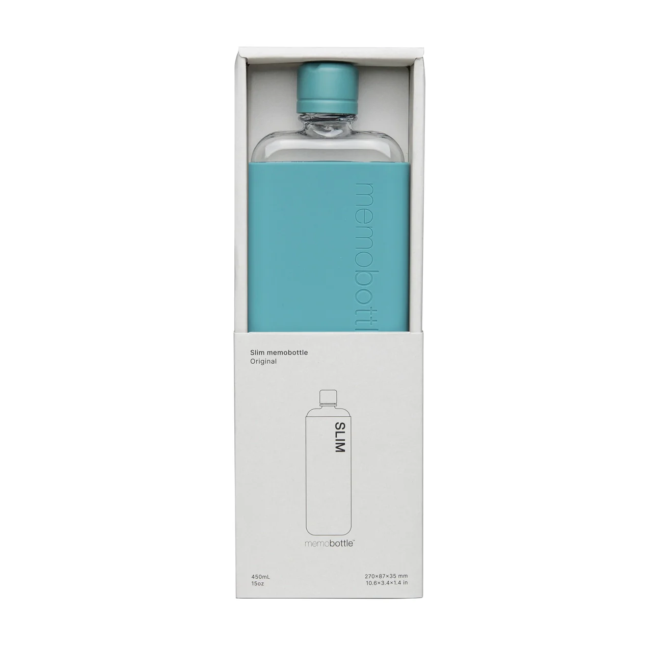 Memobottle™ Slim Transparent Bundle 450ml, Sea Mist - Image 2