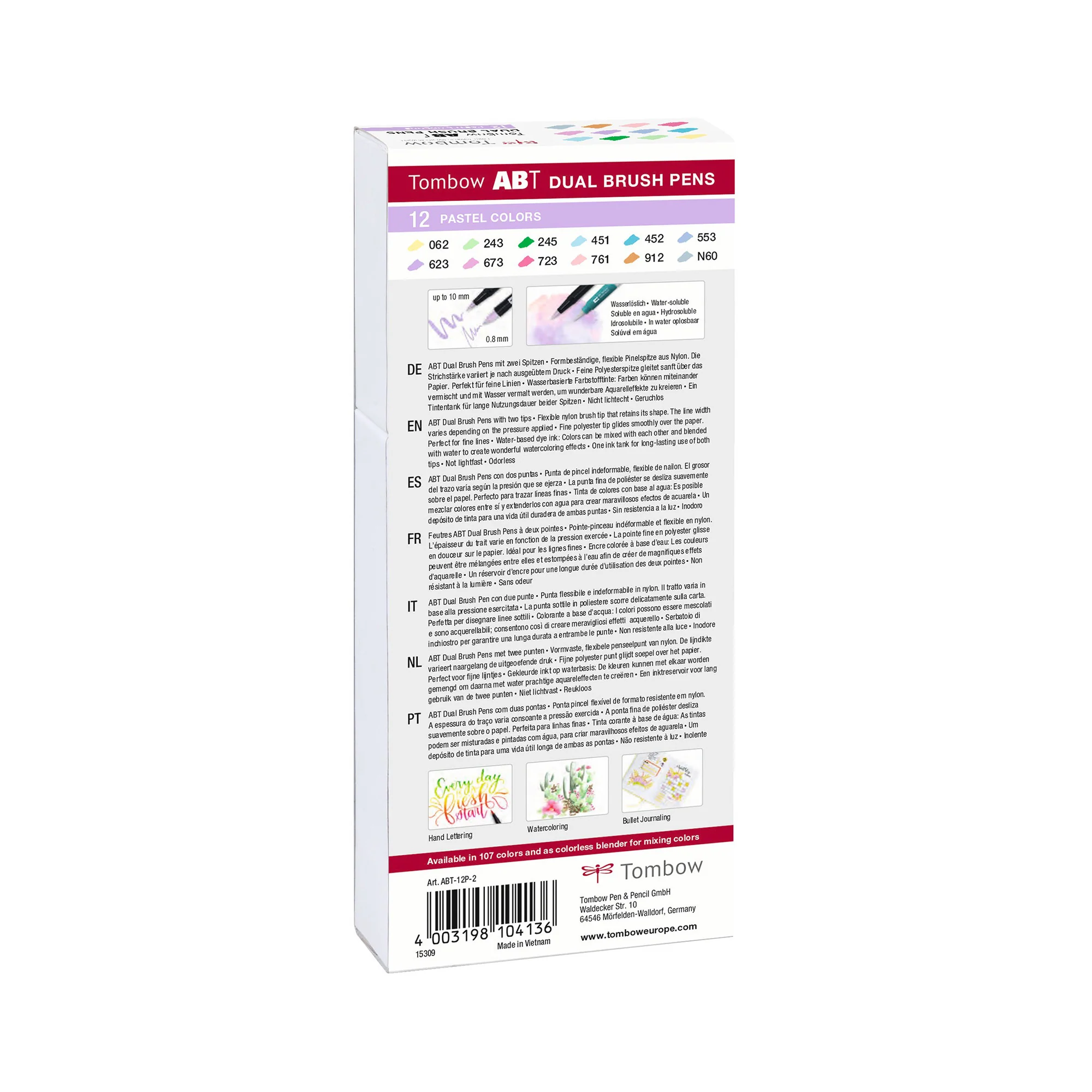 Tombow ABT Dual Brush 12P-2 Pastel (Sett med 12 Farger) - Image 3